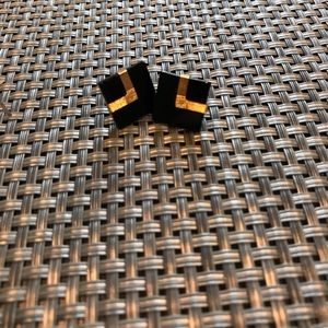 Square black earrings
